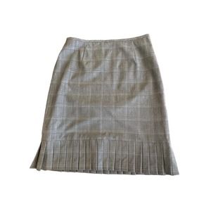 Mini‎ Skirt Vintage 90s Gray Plaid Pleated Mermaid Fluted Ruffle Hem 6 28 Preppy